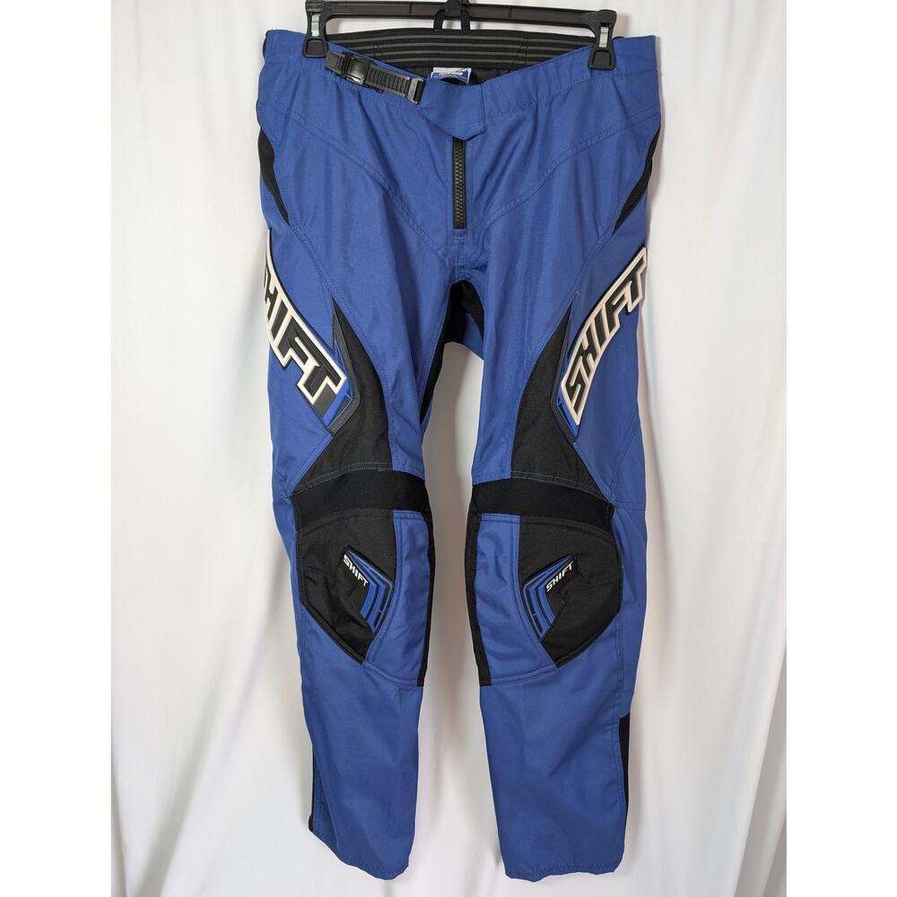 Shift Assault Motorcycle Pants Mens 38 Blue Black Padded Protection Motocross